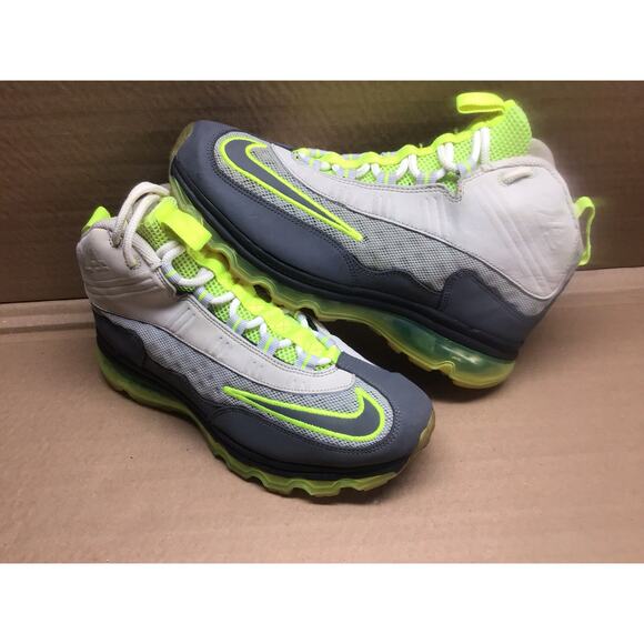 Nike Air Max JR Ken Griffey Max GD II Cool Grey Neon Green Shoes 442478 Mens 8.5 - Picture 1 of 12